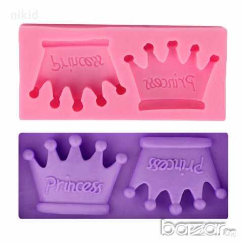 Princess 2 корони корона Принцеса силиконов молд форма декорация и украса торта фондан шоколад