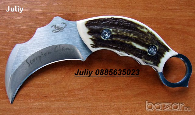 Карамбит с фиксирано острие Scorpion Claw / DERGSRINA, снимка 1 - Ножове - 11073427
