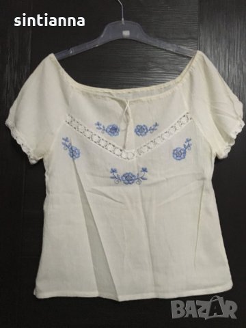 Бродирана блуза, снимка 2 - Тениски - 24951390