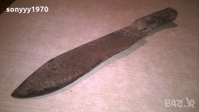 стар нож-антика-40х7см-метален с дървена дръжка, снимка 5 - Колекции - 26171384