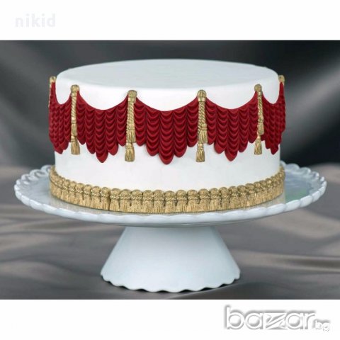 пискюл перде борд 3 части силиконови форми форма молд украса декор торта фондан шоколад и др, снимка 2 - Форми - 16963948