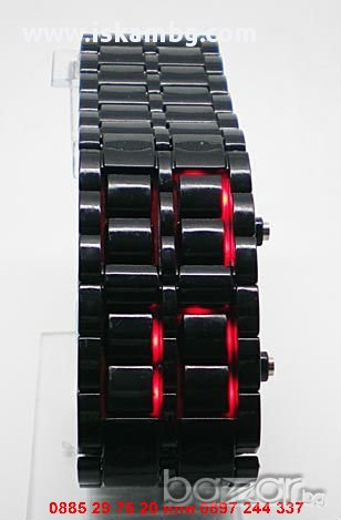 IRON LED часовник LAVA SAMURAI тъмно червен
