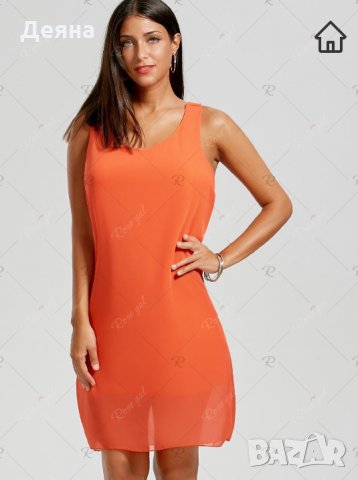 Рокля в оранжево, снимка 3 - Рокли - 22524094