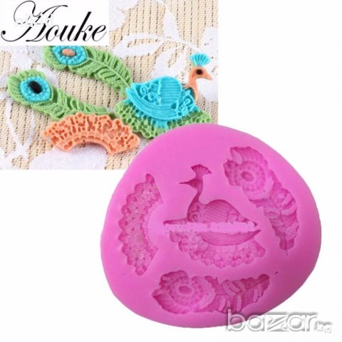 Паун и пера перо силиконов молд форма за декорация торта фондан шоколад и др