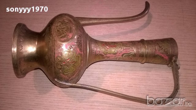 Ретро чаиник-мед/месинг-21х19х9см-внос швеицария, снимка 10 - Антикварни и старинни предмети - 18146453