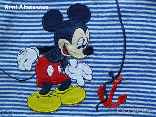 Mickey Mouse блуза с дълъг ръкав Мики Маус 9-12 месеца, снимка 4 - Бебешки блузки - 8619068