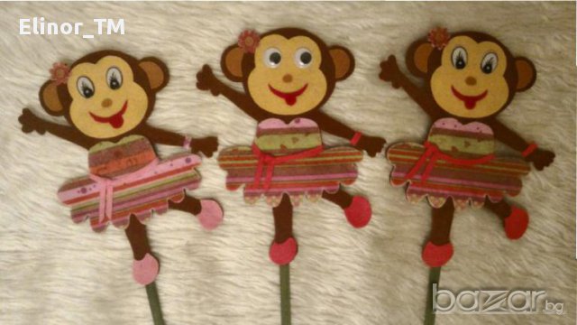 Ръчно изработени маймуни от филц-27 см., снимка 8 - Други - 12738988