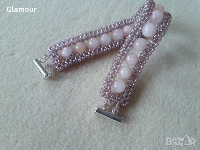 Гривна с розов кварц , снимка 5 - Гривни - 24938057