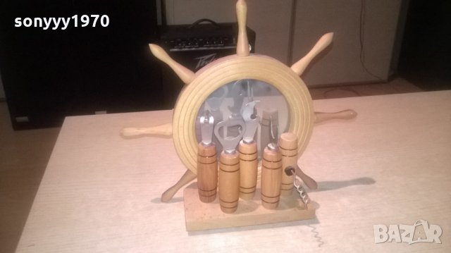 корабен рул с огледало и прибори-30х26х12см-внос швеицария, снимка 13 - Колекции - 24968283