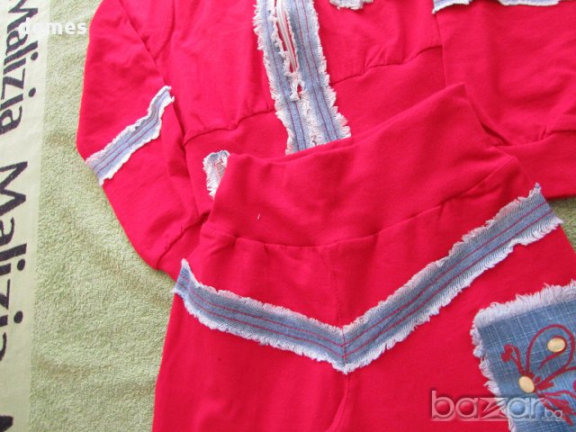 Спортен комплект от червен суичър и панталон, нов, размер 116, снимка 9 - Детски комплекти - 17861153