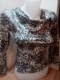 Леопардова блузка с лъскав отенък, снимка 1 - Блузи с дълъг ръкав и пуловери - 20316206