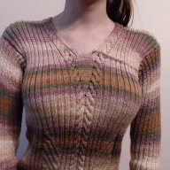 Ръчно плетена памучна блуза, снимка 3 - Блузи с дълъг ръкав и пуловери - 15829879