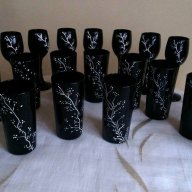 Комплект чаши и чинии в черно и бяло, снимка 1 - Декорация за дома - 17925071