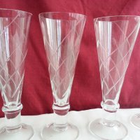 кристални чаши за шампанско гравирани , снимка 2 - Антикварни и старинни предмети - 20026884