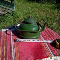 Стар емайлиран чайник #7, снимка 3 - Антикварни и старинни предмети - 25578651
