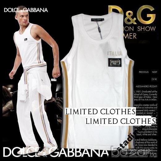 D&G Dolce & Gabbana Italy Striped Metal Plate Мъжки Потник size 46 (S), снимка 1