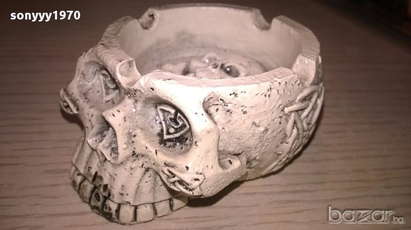 поръчан-АНТИКА-Череп-пепелник 7/3см-внос швеицария, снимка 1