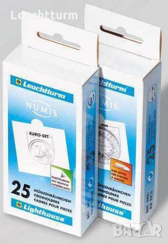  НОВО - ЧЕРНИ - самозалепващи се картончета за монети  -"LEUCHTTURM", снимка 2 - Нумизматика и бонистика - 25712481