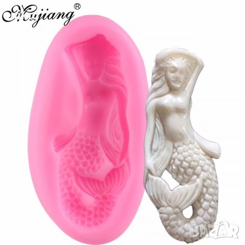 Морска Нимфа русалка силиконов молд декорация украса фондан торта мъфини