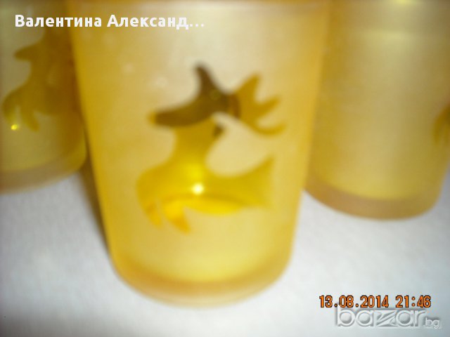 Декоративни коледни  чашки- свещници, снимка 7 - Декорация за дома - 11390572