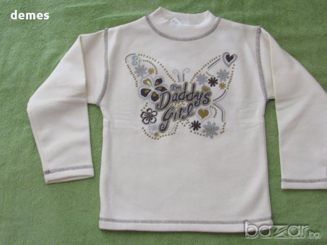 Детски блузон с пеперуда, нов, размер, 110 , снимка 1 - Детски Блузи и туники - 17299906