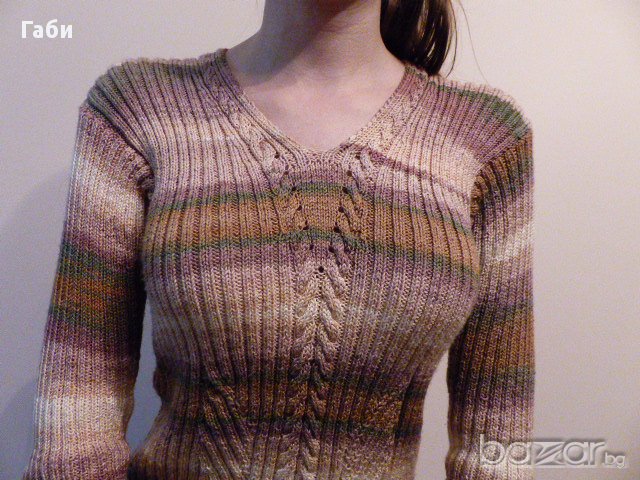 Ръчно плетена памучна блуза, снимка 3 - Блузи с дълъг ръкав и пуловери - 15829879