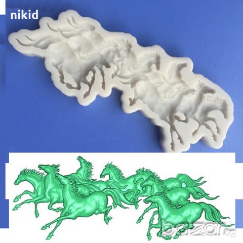 Стадо коне силиконов молд форма декорация украса торта фондан