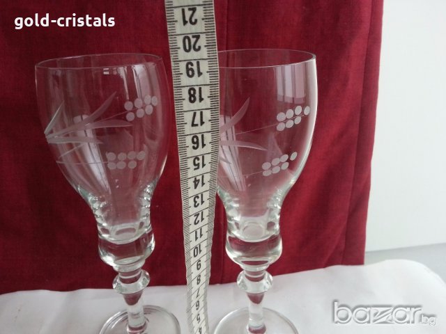 Ретро стъклени ритуални сватбени чаши, снимка 2 - Антикварни и старинни предмети - 19985601