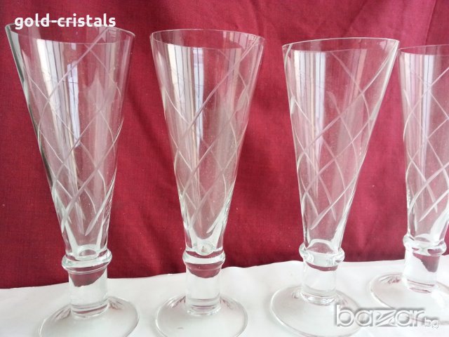 кристални чаши за шампанско гравирани , снимка 2 - Антикварни и старинни предмети - 20026884