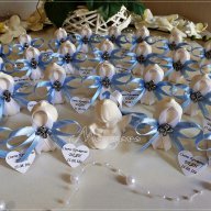Ангелчета - подаръчета за кръщене в светло синьо и бяло с кръстче, снимка 1 - Подаръци за кръщене - 16280801