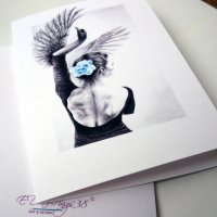 Картичка "Лебед" / балерина, танц, изкуство, снимка 4 - Други - 21060695