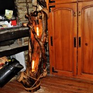 Уникална дървена лампа тип „Винтидж“-2, снимка 12 - Настолни лампи - 18073082