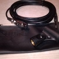 shure-кожен калъф+кабел с жак и букса+държач за микрофон, снимка 1 - Микрофони - 24670325
