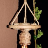 Уникална, ръчно изработена дървена битова лампа Гайтан за механа в битов/винтидж стил, снимка 4 - Лампи за таван - 19265031
