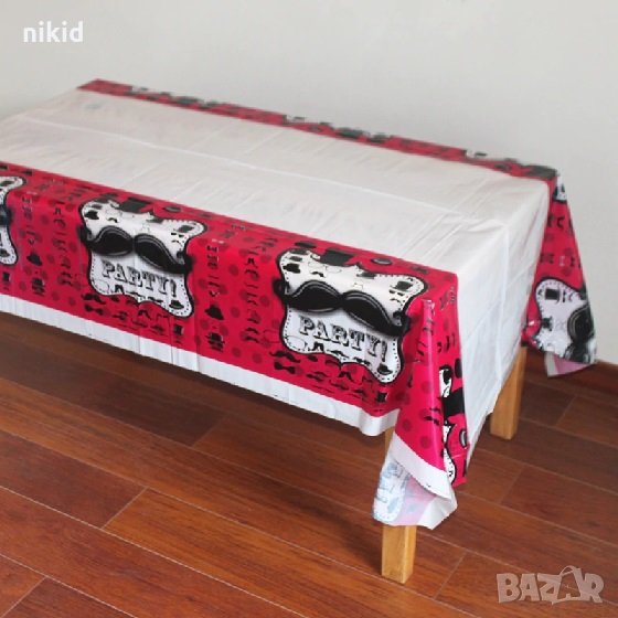 Мустак Мустачки найлонова покривка за парти рожден ден, снимка 1