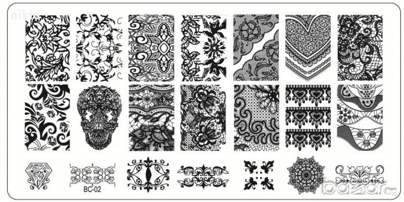 декорации дантела плочка / щампа шаблон за печат на нокти - Нова BC-02, снимка 1