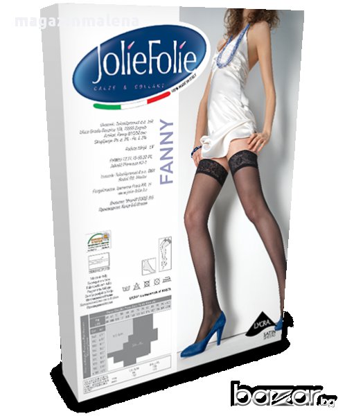 Jolie Folie 15DEN черни,телесни,бежови женски чорапи със силикон Жоли Фоли 40-85 кг чорап над коляно, снимка 1