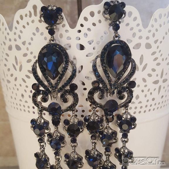 Обеци сини кристали, снимка 1