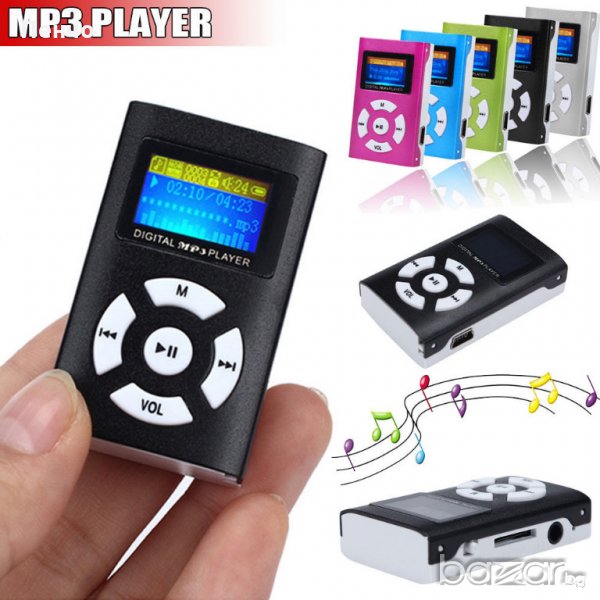 USB MP3 Player плеър с дигитален LCD екран за музика 32GB Micro SD TF Card, снимка 1