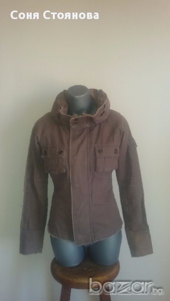 Кафяво сако, памук, размер С, подходящо за пролет и есен, снимка 1
