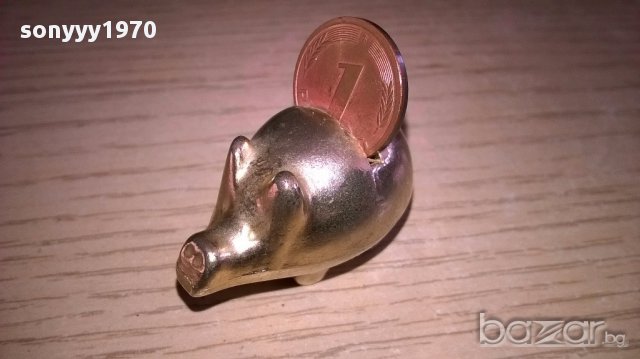 Мини ретро колекция-прасе-мед/месинг-3.5х3.5х2см-внос швеицария, снимка 2 - Антикварни и старинни предмети - 17348954