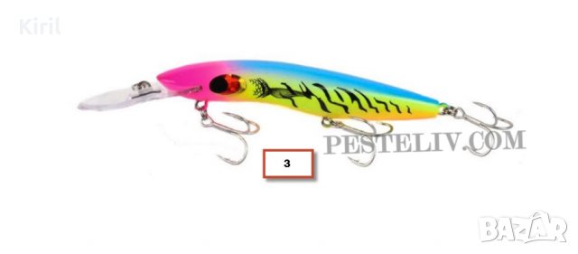 Воблер прототип на  Halco Sorcerer Дълбочина на газене 8 метра  , снимка 6 - Такъми - 23791955