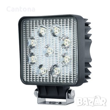 LED дневна светлина ,водоустойчива IP 67, 10-30V, 27 W - квадрат