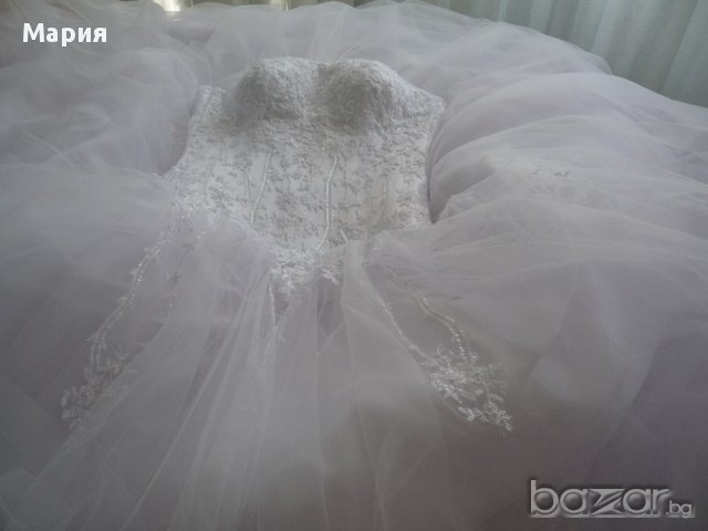 Булченска рокля, бяла, корсет в дантела, снимка 1 - Сватбени рокли - 11262175
