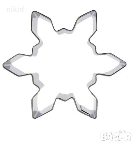 Слънце Снежинка 6 лъча метална форма резец за сладки бисквитки  фондан украса, снимка 1 - Форми - 23854526