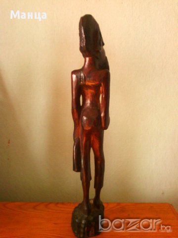 Африканска дървена  фигура  , снимка 3 - Статуетки - 17975098