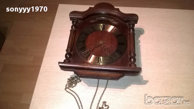 Hermle-ретро часовник-37х30х12см-внос швеицария, снимка 4 - Антикварни и старинни предмети - 17724868