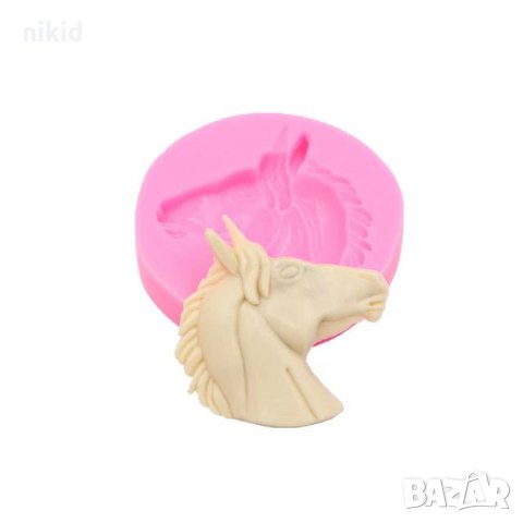 Глава кон в профил силиконов молд форма декорация украса фондан торта шоколад