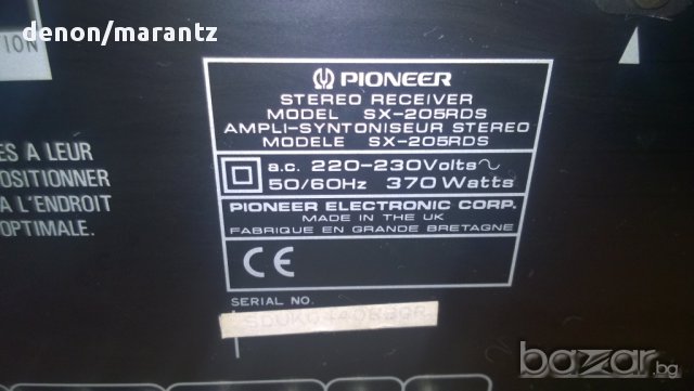 pioneer sx-205rds-stereo receiver-370 watts-rds-made in uk-внос швеицария, снимка 15 - Ресийвъри, усилватели, смесителни пултове - 8255551