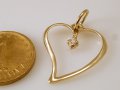  златен медальон сърце и цирконий - 0.80 грама, 14 карата, снимка 3